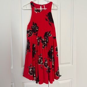 EUC Free People Red Floral Sleeveless Summer Dress